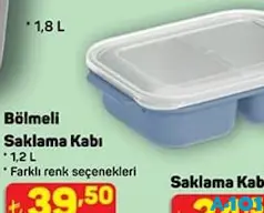 BÖLMELİ SAKLAMA KABI 1,2 L BÖLMELİ SAKLAMA KABI 1,2 L